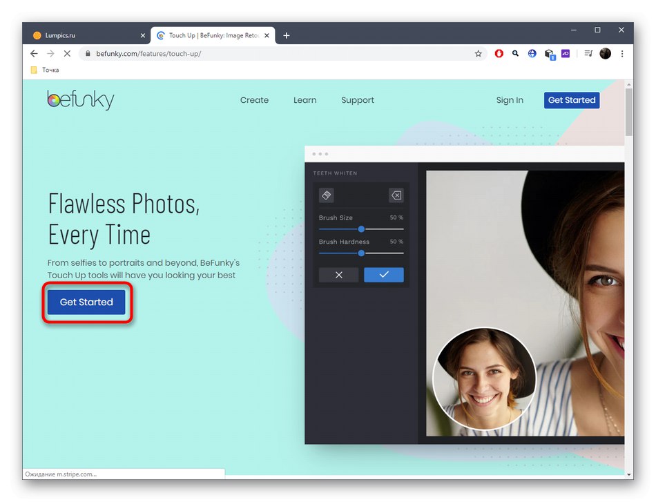 برای ویرایش چهره به سرویس آنلاین BeFunky بروید