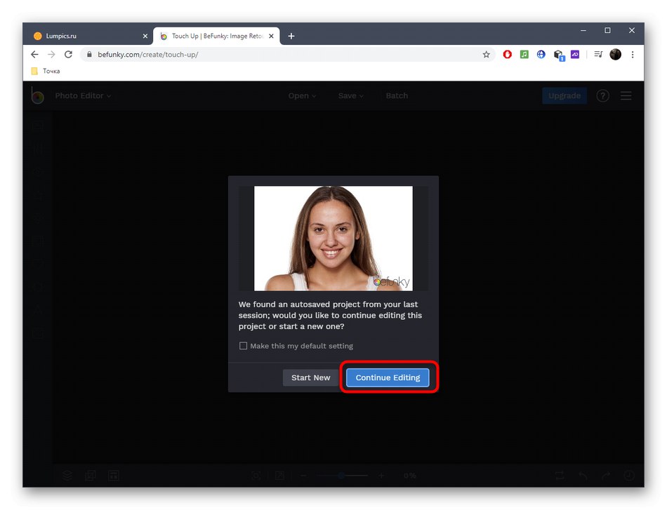 انتخاب الگو یا بارگذاری تصویر برای ویرایش چهره در عکس از طریق سرویس آنلاین BeFunky
