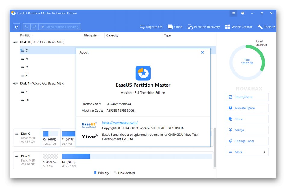 Používanie EaseUS Partition Master na rozšírenie jednotky C