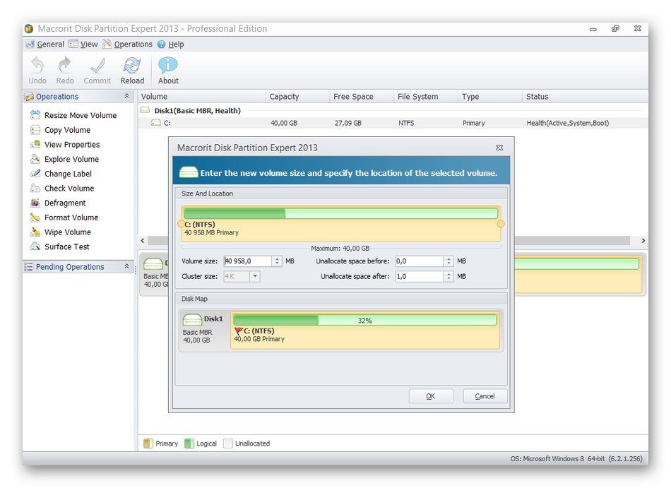 Používanie programu Macrorit Disk Partition Expert na rozšírenie jednotky C