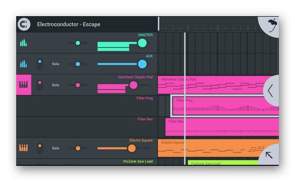 واجهة تطبيق FL Studio Mobile لأجهزة iPhone