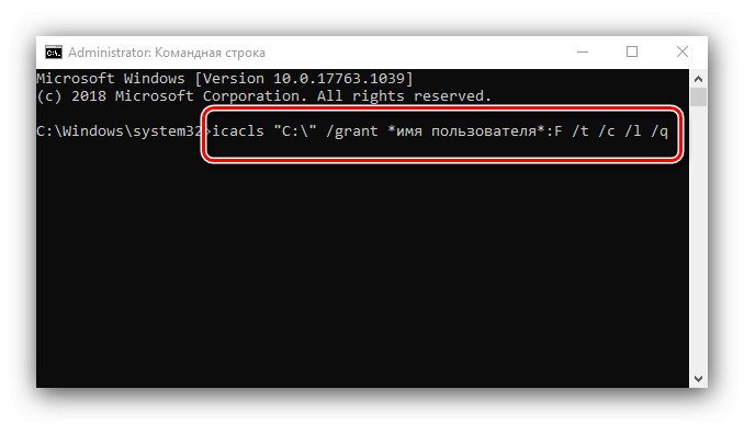 Напишете втора команда в командния ред за решаване на клиент без права за достъп в Windows 10