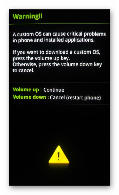 Upozorenje Samsung Galaxy S4 GT-I9500 prije odlaska u način preuzimanja firmvera putem Odina