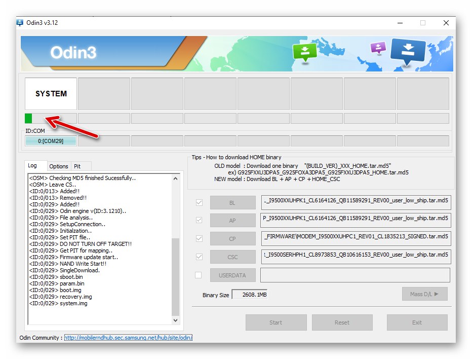 Samsung S4 GT-I9500 Odin postupak instaliranja firmvera s više datoteka na uređaj