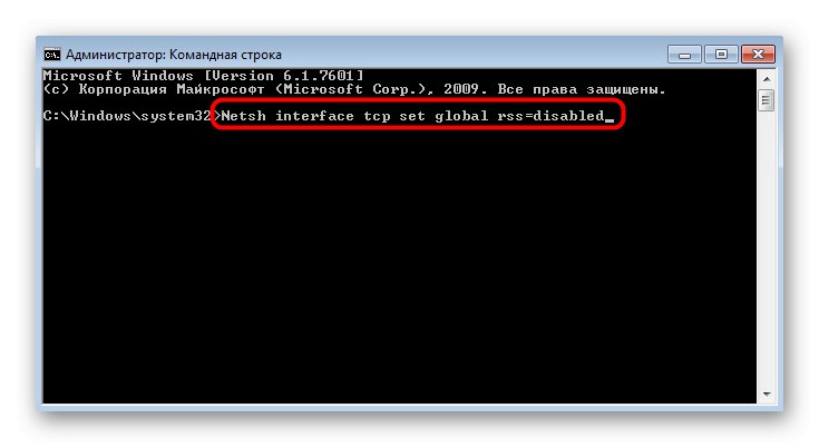 Príkaz na zakázanie škálovania siete v systéme Windows 7