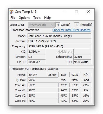 التحقق من درجات حرارة الكمبيوتر باستخدام Core Temp