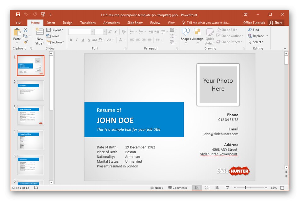 Використання програми Microsoft PowerPoint для створення резюме