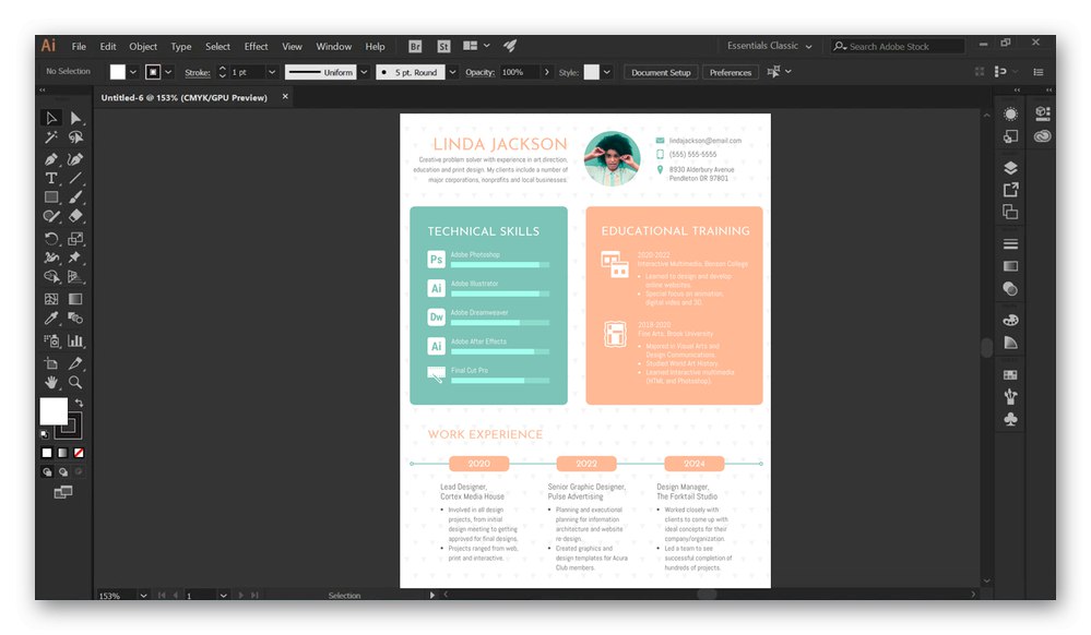 Використання редактора Adobe Illustrator для створення резюме