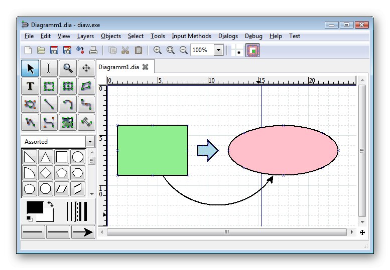 Използване на Dia Diagram Editor за създаване на графики