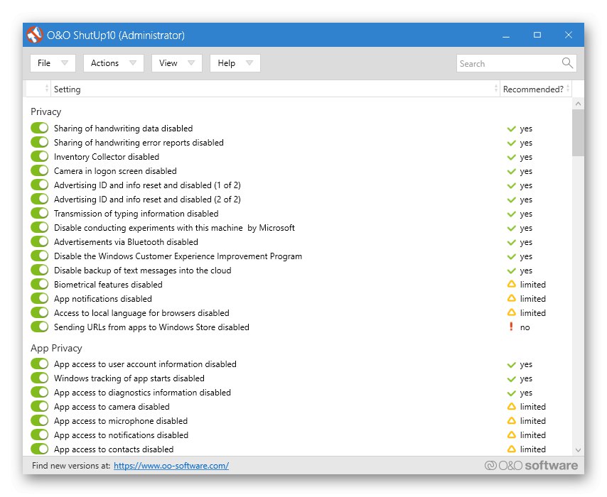 Zakázání aktualizací systému Windows 10 pomocí O&O ShutUp10