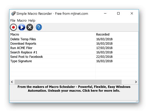 Використання програми Free Macro Recorder для створення макросів