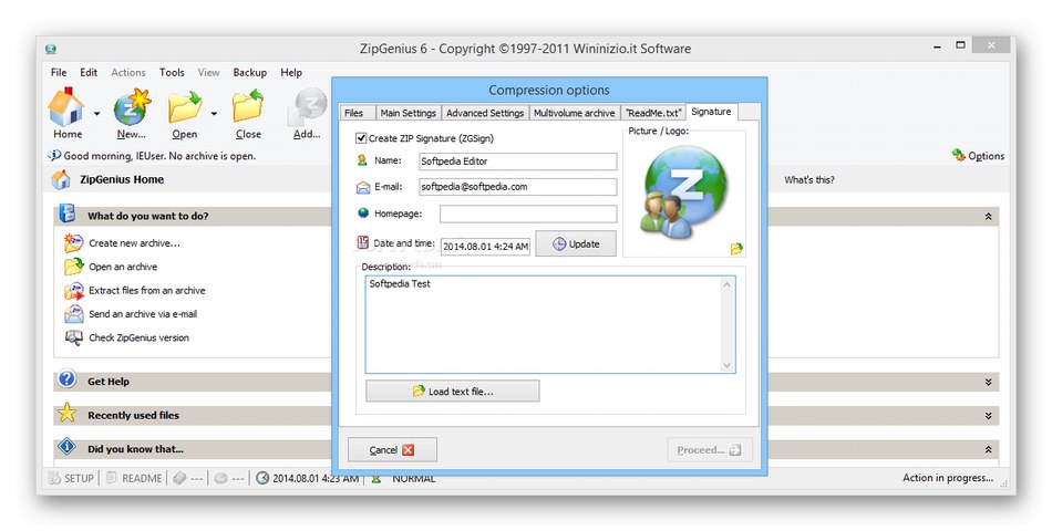Використання програми ZipGenius для розпакування архівів формату RAR