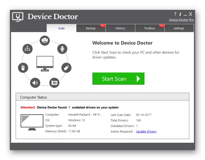 Posodabljanje računalniških gonilnikov s programom Device Doctor