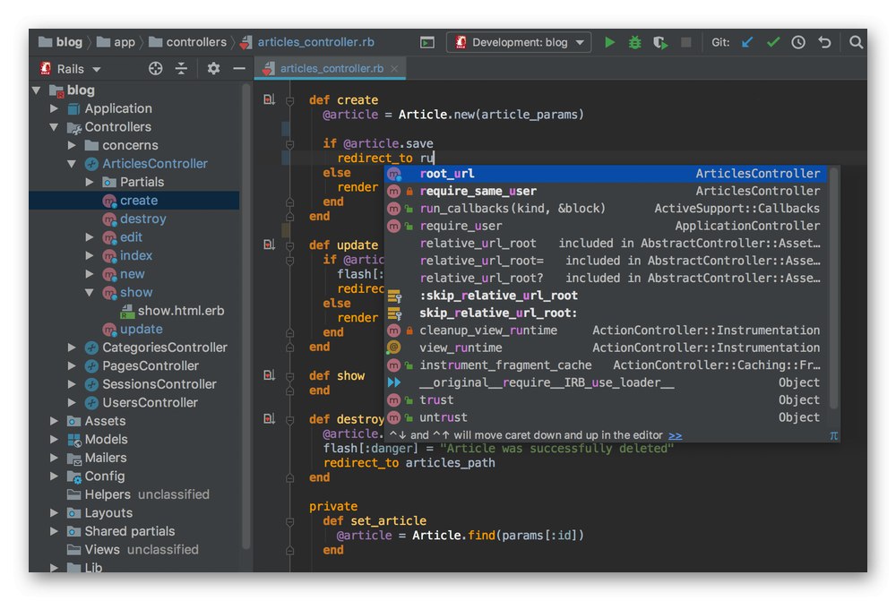 Používanie RubyMine IDE na zápis kódu