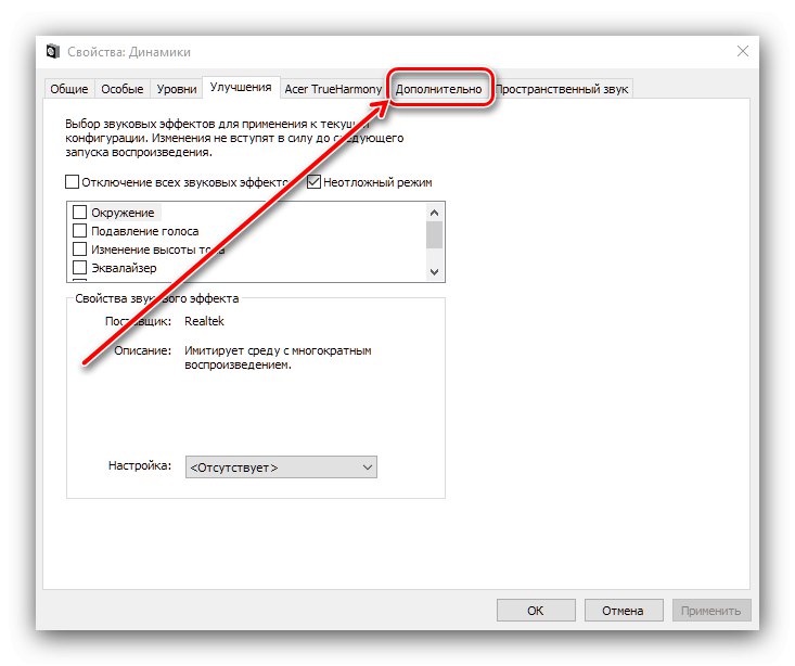 Otevřete pokročilé možnosti zvuku, abyste ve Windows 10 vyloučili pískání