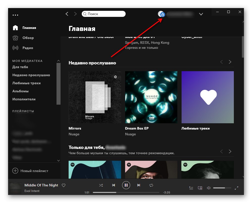 Икона за активиран Spotify Private Mode
