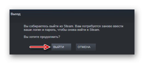 Potvrzení odhlášení z účtu Steam