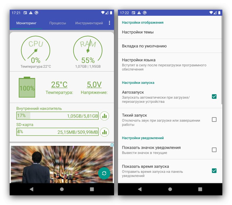 Další funkce a možnosti ve Správci úloh pro Android Assistant pro Android