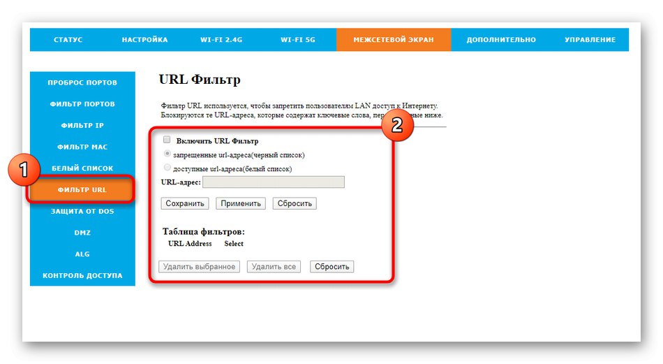 Konfiguriranje pravil filtriranja domen prek spletnega vmesnika usmerjevalnika Rotek Rx-22200 za Tattelecom