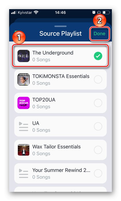 Ak chcete preniesť hudbu z Apple Music do Spotify do iPhone, vyberte Zoznam skladieb v aplikácii SongShift