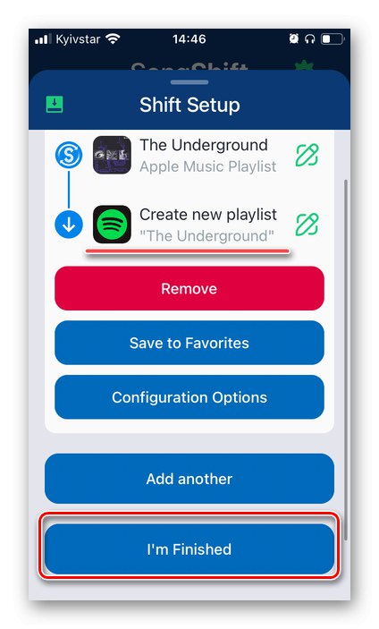 Prejdite na Export v aplikácii SongShift a preneste hudbu z Apple Music do Spotify do iPhone