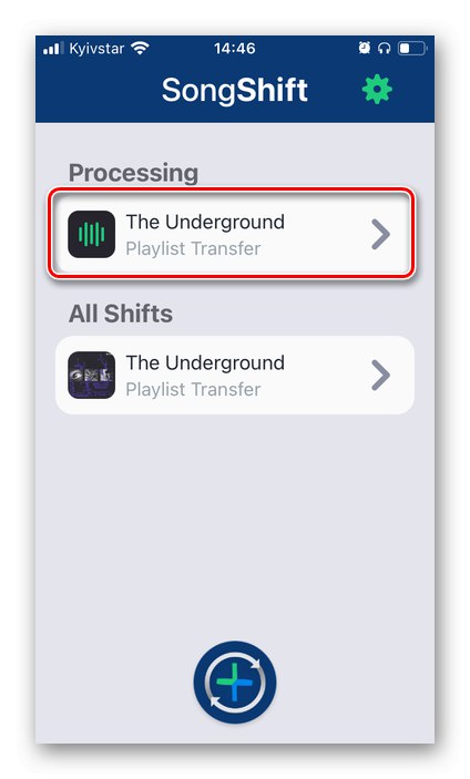 Proces prenosu zoznamu skladieb SongShift na prenos hudby z Apple Music do Spotify na iPhone