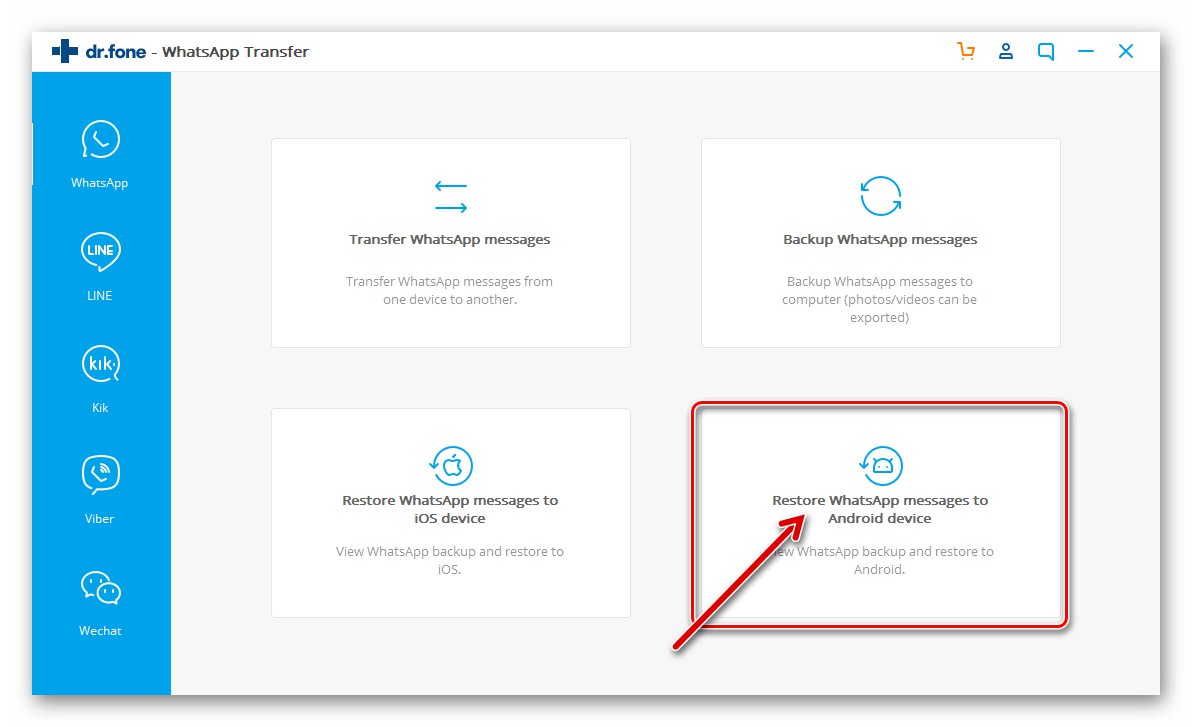 Dr.fone Narzędzie do transferu WhatsApp Przywróć wiadomości WhatsApp na urządzenie z Androidem