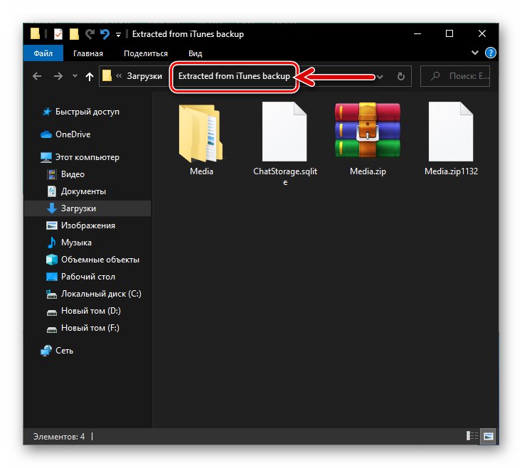 WhatsApp WazzapMigrator Exctractor zawartość folderu z plikami uzyskanymi za pomocą programu