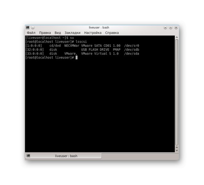 Конзолна фаза на възстановяване на SSD в Lunix