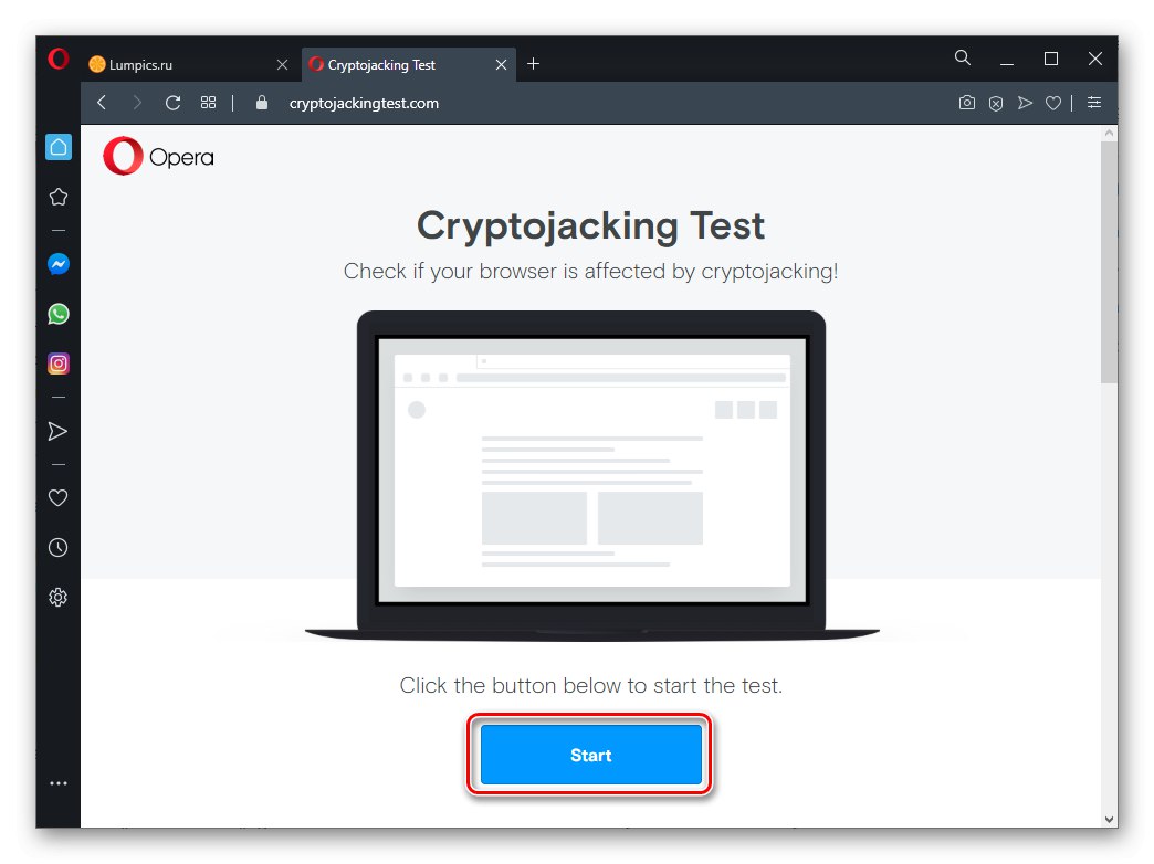 Spustením testu kryptojackingu skontrolujte vírusy v prehliadači Opera