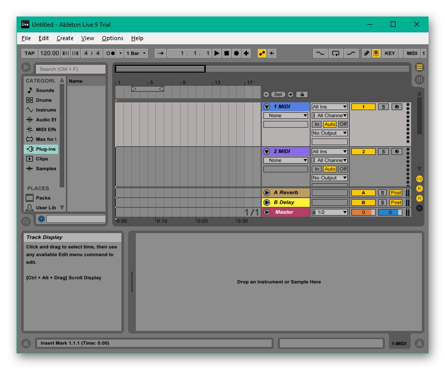 Интерфейс на приложението Ableton Live