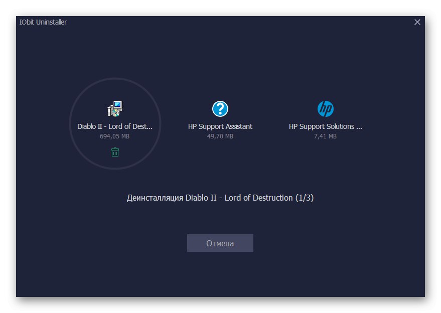 Proces odinštalovania vybraných programov pomocou nástroja IObit Uninstaller