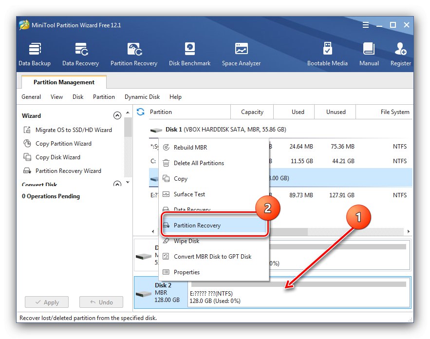 Започнете възстановяването на дялове, за да разрешите проблемите с разпознаването на SSD в Windows 7