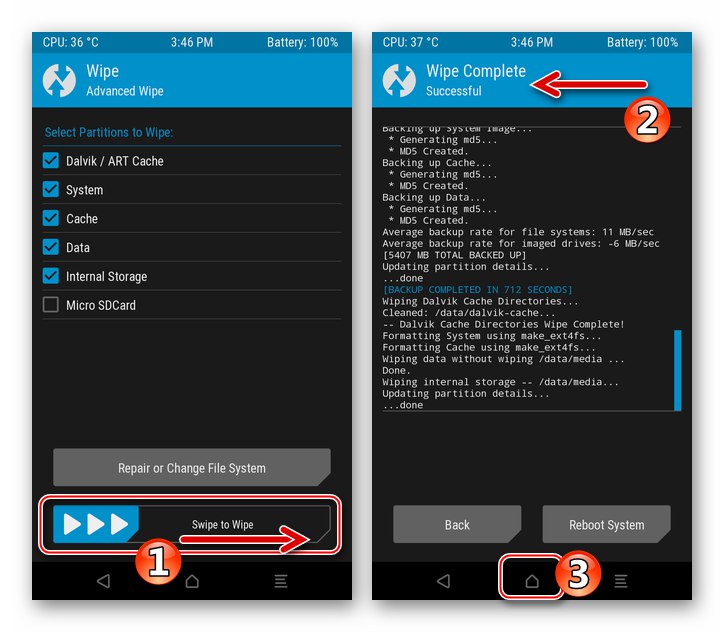 ZTE Blade X3 عملية مسح ذاكرة الجهاز (باستثناء MicroSD) عبر TWRP قبل التثبيت المخصص