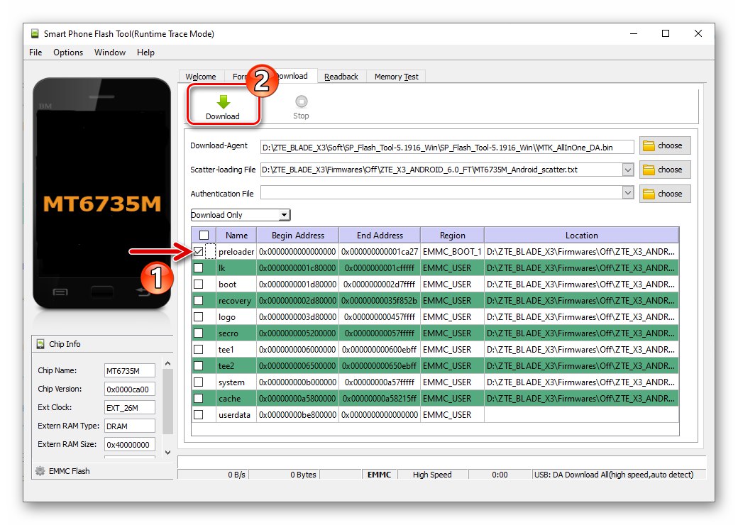 ZTE Blade X3 البرامج الثابتة للتحميل المسبق في هاتف ذكي ممزق عبر أداة SP Flash Tool