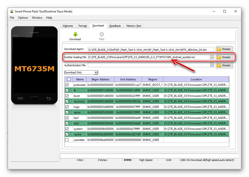 استرداد ZTE Blade X3 NVRAM من النسخ الاحتياطي عبر أداة SP Flash Tool - تنزيل مبعثر البرامج الثابتة المثبتة