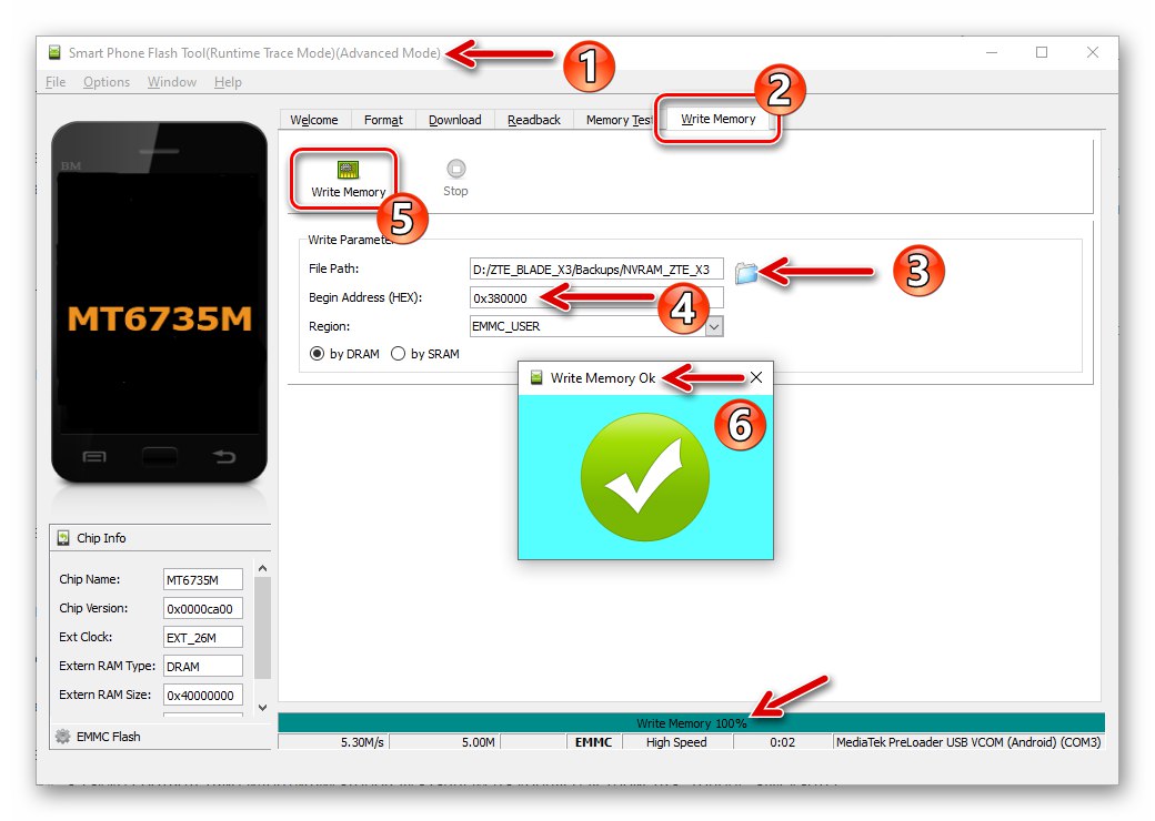 ZTE Blade X3 يكتب البيانات إلى قسم NVRAM عبر أداة SP Flash Tool