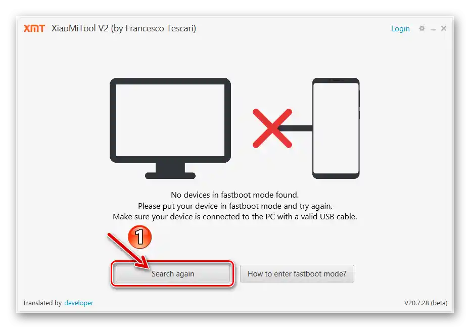 Redmi 6A XiaoMiTool V2 od Francesca Tescari pripojenie preloženého do režimu FASTBOOT smartfónu k PC