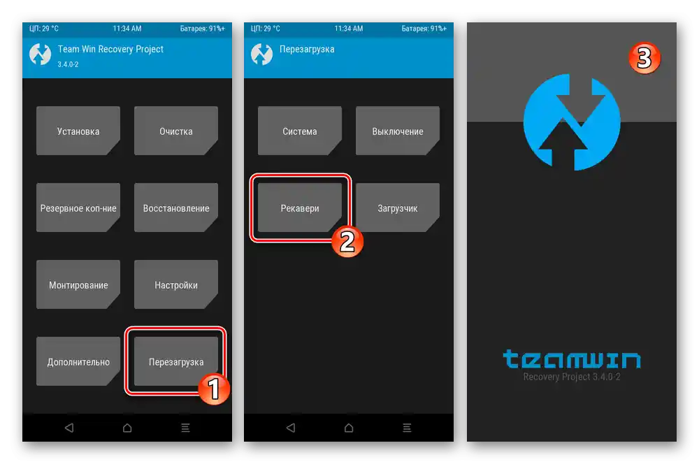 Reštartovanie vlastného TWRP recovery na Xiaomi Redmi 6A po formátovaní dát