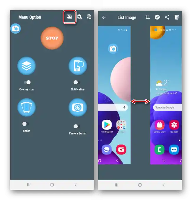 Hledání screenshotů v aplikaci SE na Samsung A21s