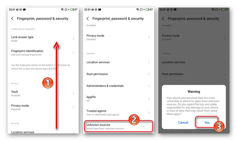 Aktivácia povolenia na inštaláciu aplikácií z neznámych zdrojov na Meizu M5 Note s Flyme OS 8