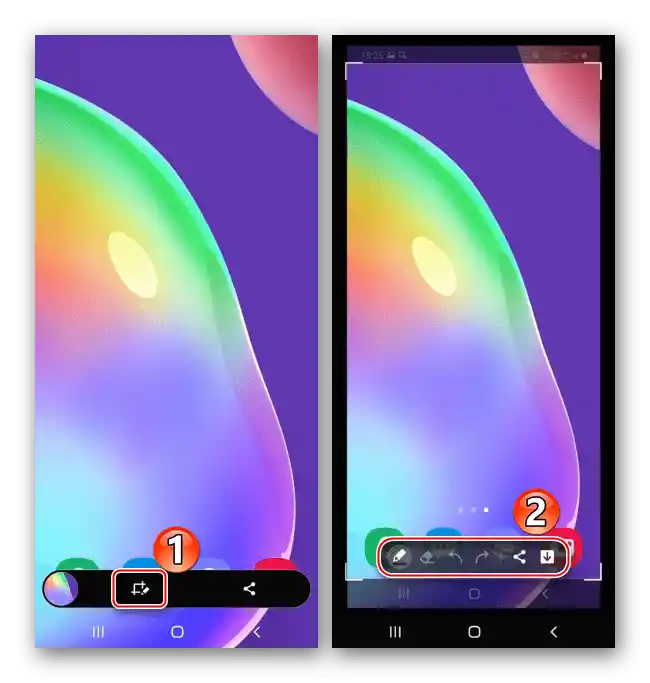 Použití editoru pro zpracování screenshotu na Samsung A31