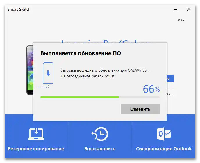 Samsung Galaxy S5 (SM-G900FD) Smart Switch proces nasadenia firmvéru na zariadení