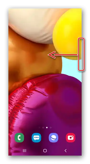 Otvaranje Edge panela na Samsung A71