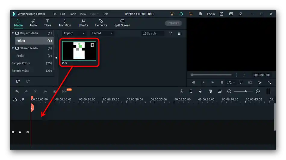 انتقال ویدیو به تایملاین هنگام برش ویدیو به قطعات در برنامه Wondershare Filmora