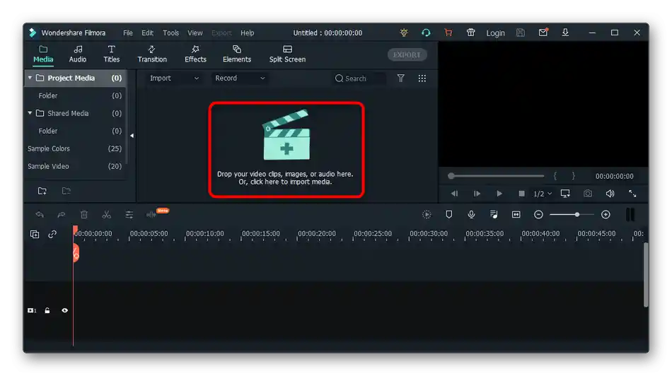 انتقال به افزودن فایل در هنگام برش ویدیو به قطعات در برنامه Wondershare Filmora