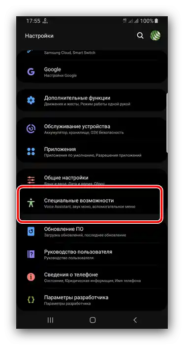 Отворете специалните възможности за активиране на режима на разделен екран на телефона Samsung Galaxy S8