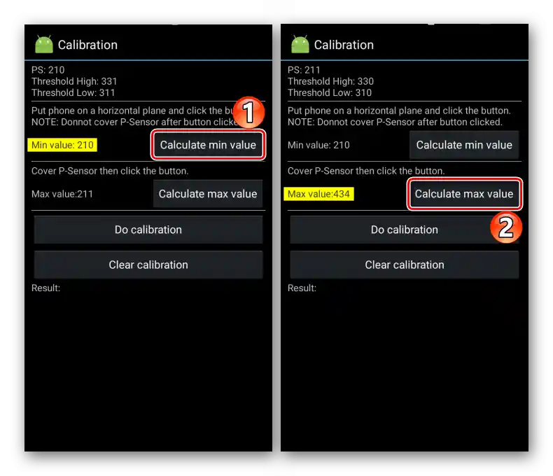 Nastavitev vrednosti senzorja bližine v inženirskem meniju na Androidu