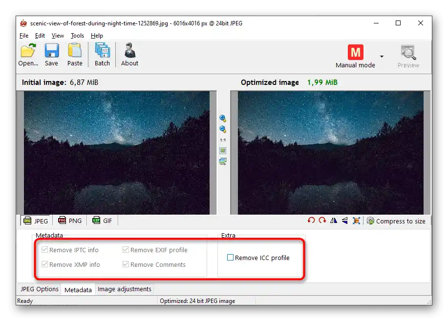 Odstranjevanje metapodatkov za ustvarjanje fotografije majhne velikosti preko RIOT