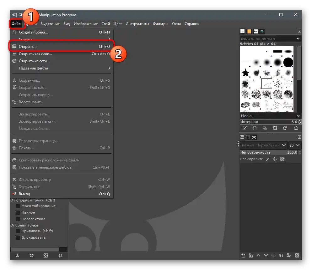 انتقال به باز کردن فایل برای محو کردن پسزمینه در عکس در GIMP